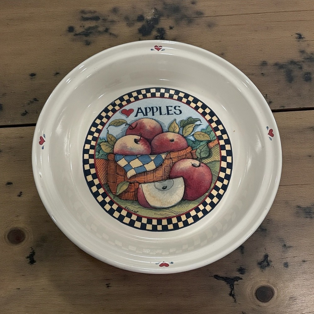 Susan‎ Winget Certified International Corp Apple Pie Dish Ceramic Baker 11 Inch